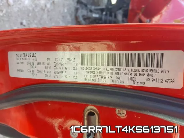 1C6RR7LT4KS613751 фото 2