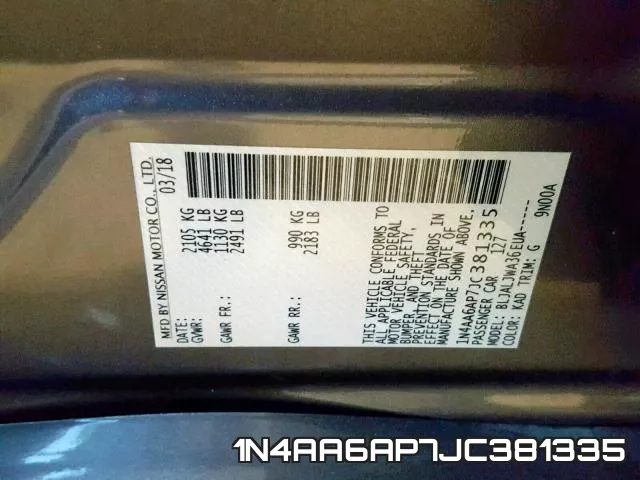 1N4AA6AP7JC381335 фото 2