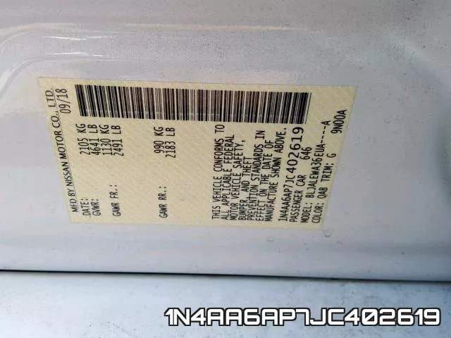 1N4AA6AP7JC402619 фото 2