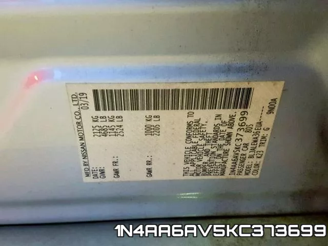 1N4AA6AV5KC373699 фото 2