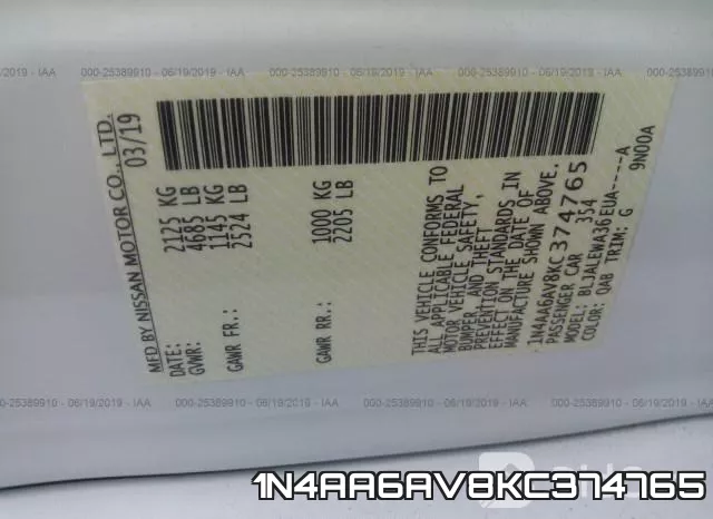 1N4AA6AV8KC374765 фото 10