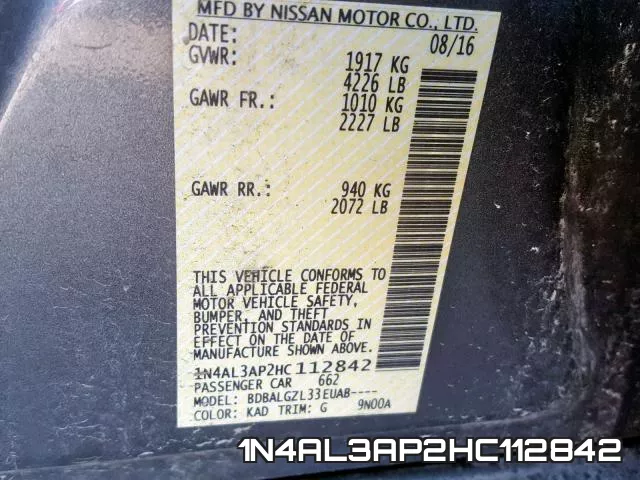 1N4AL3AP2HC112842 фото 2