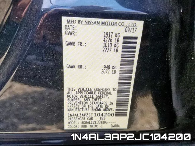 1N4AL3AP2JC104200 фото 2
