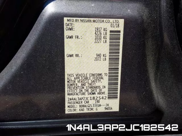 1N4AL3AP2JC182542 фото 2