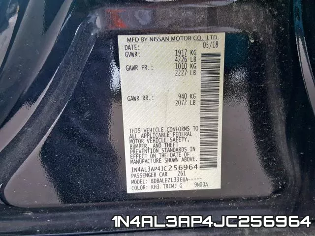 1N4AL3AP4JC256964 фото 2