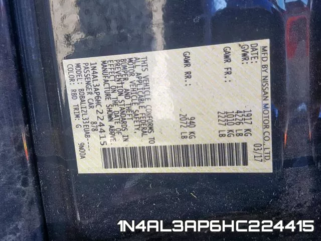 1N4AL3AP6HC224415 фото 2