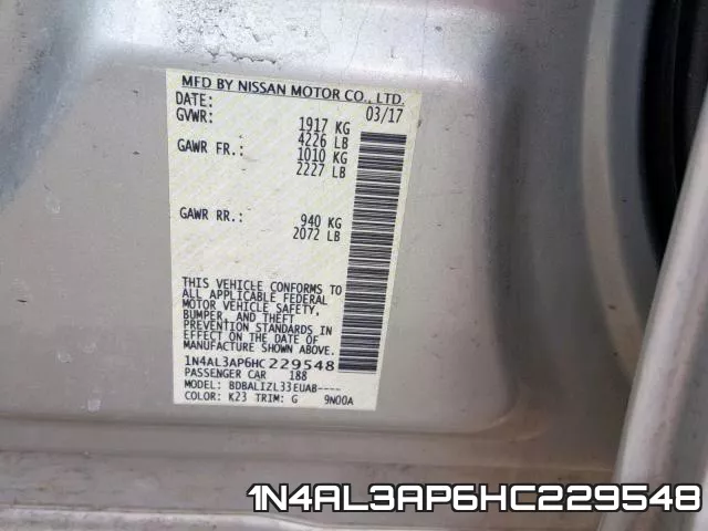 1N4AL3AP6HC229548 фото 2