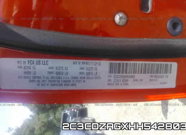 2C3CDZAGXHH542803 фото 10