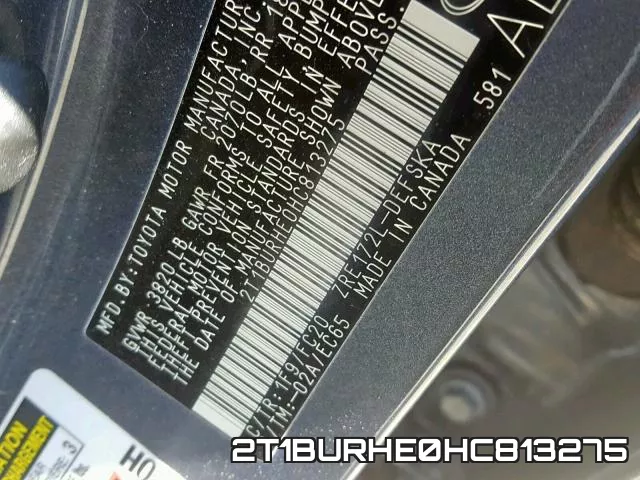 2T1BURHE0HC813275 фото 2
