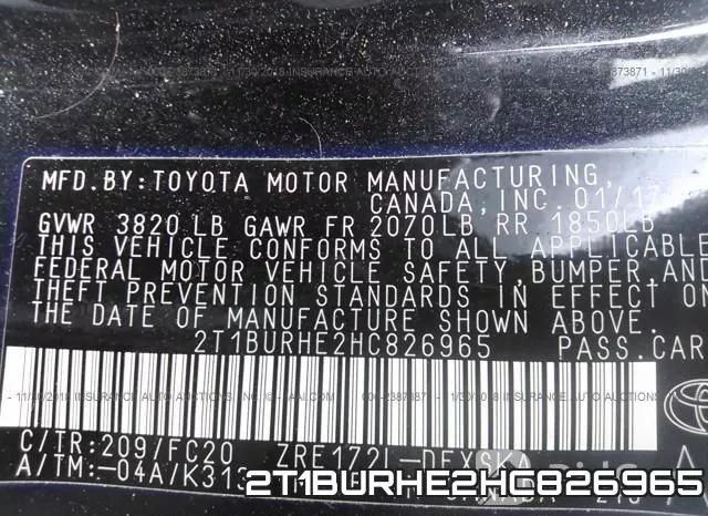 2T1BURHE2HC826965 фото 10