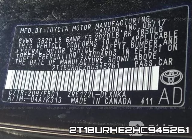 2T1BURHE2HC945261 фото 10