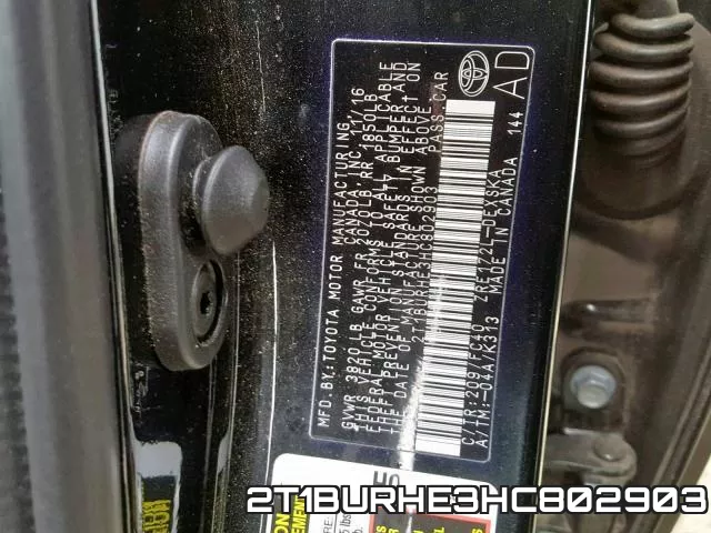 2T1BURHE3HC802903 фото 2