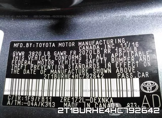 2T1BURHE4HC792642 фото 10