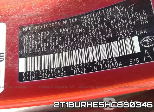2T1BURHE5HC830346 фото 10