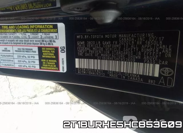 2T1BURHE5HC853609 фото 10