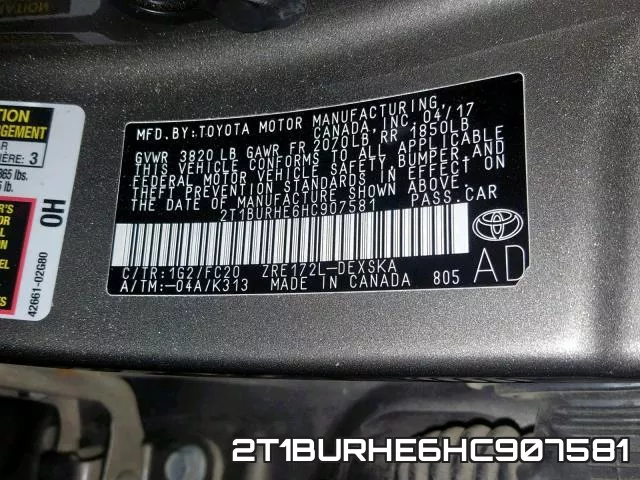 2T1BURHE6HC907581 фото 2