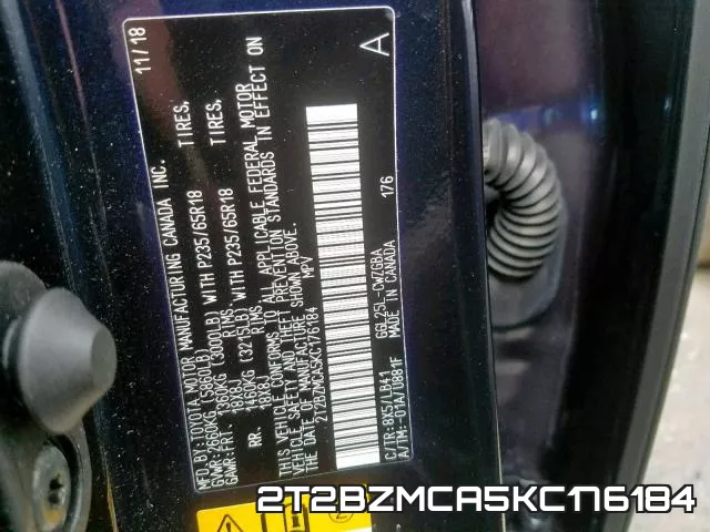 2T2BZMCA5KC176184 фото 2