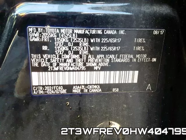 2T3WFREV0HW404795 фото 2