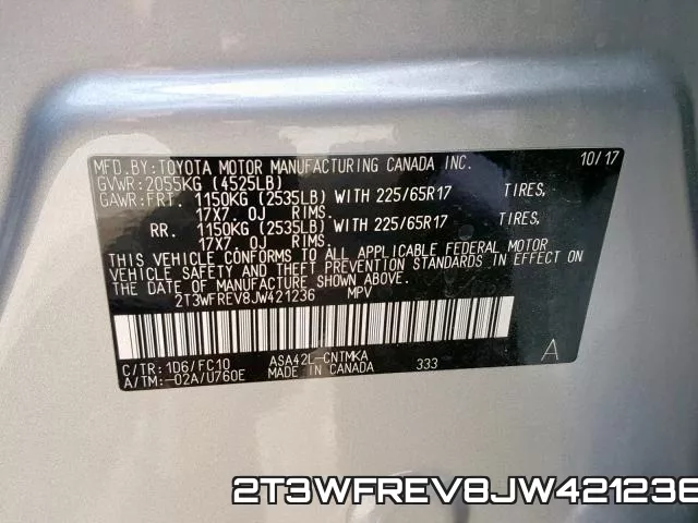 2T3WFREV8JW421236 фото 2