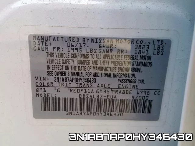 3N1AB7AP0HY346430 фото 2