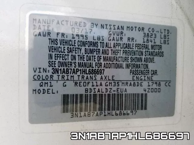 3N1AB7AP1HL686697 фото 2