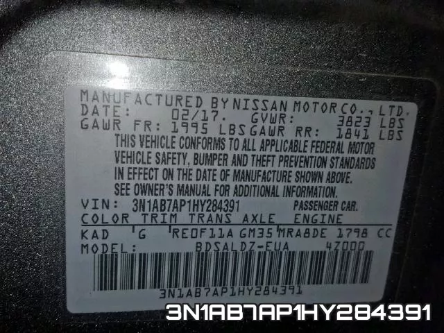 3N1AB7AP1HY284391 фото 2