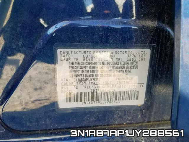 3N1AB7AP1JY288561 фото 2
