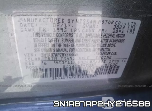 3N1AB7AP2HY276588 фото 10