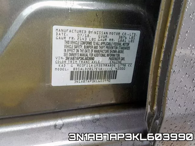 3N1AB7AP3KL603990 фото 2