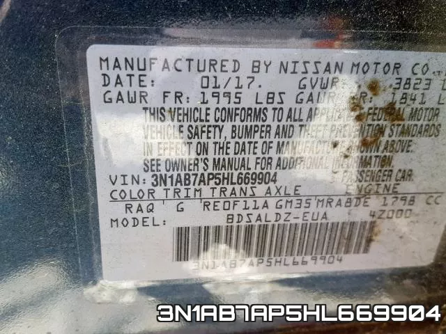 3N1AB7AP5HL669904 фото 2