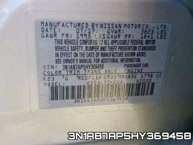 3N1AB7AP5HY369458 фото 2