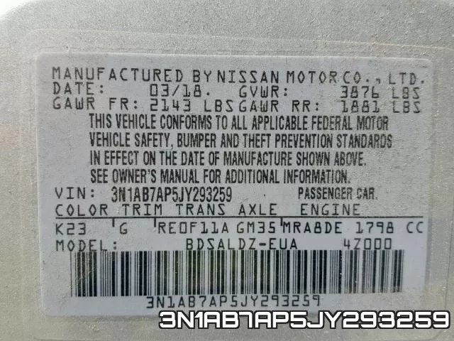 3N1AB7AP5JY293259 фото 2