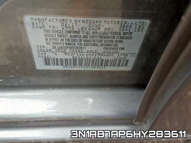 3N1AB7AP6HY283611 фото 2
