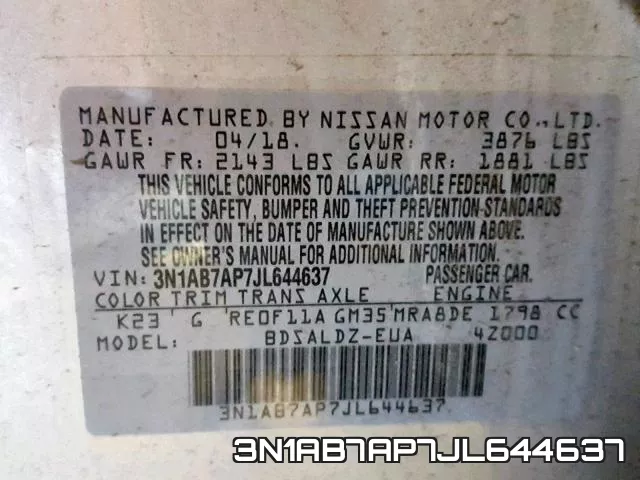 3N1AB7AP7JL644637 фото 2
