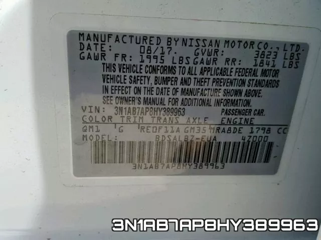 3N1AB7AP8HY389963 фото 2