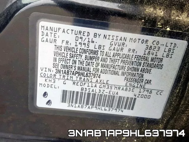 3N1AB7AP9HL637974 фото 2