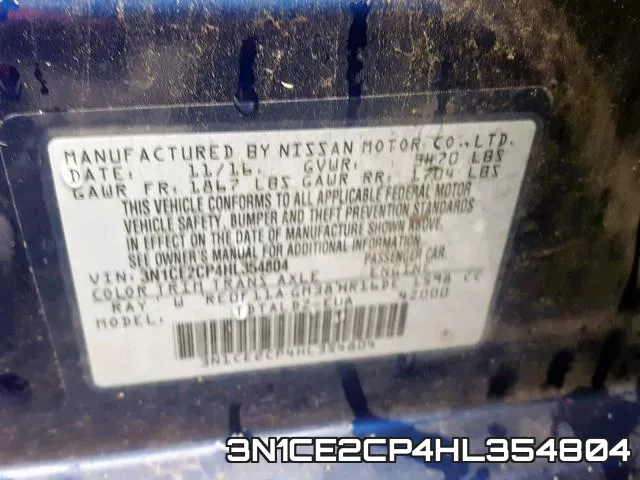 3N1CE2CP4HL354804 фото 2