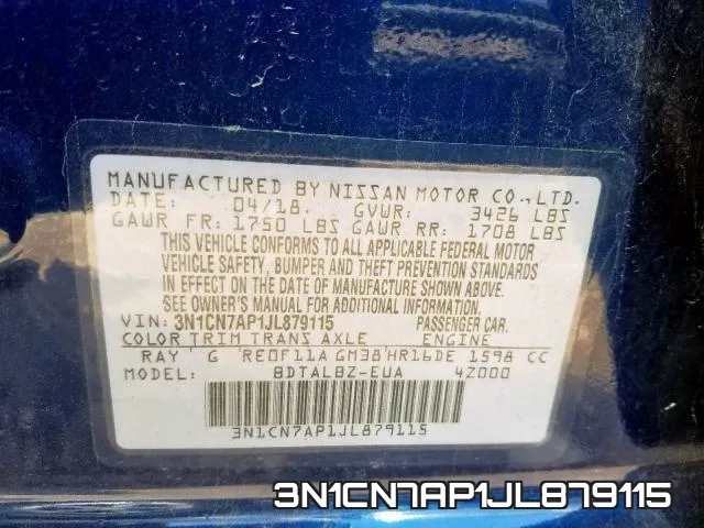 3N1CN7AP1JL879115 фото 2