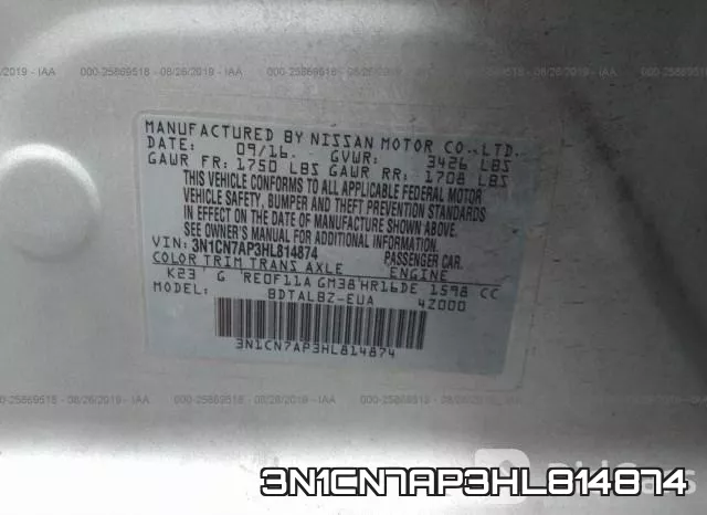 3N1CN7AP3HL814874 фото 10