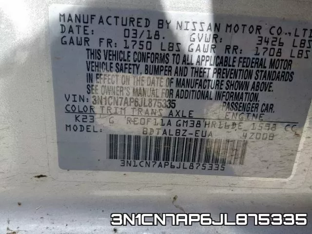 3N1CN7AP6JL875335 фото 2
