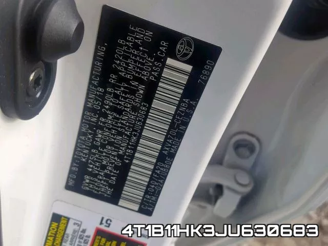 4T1B11HK3JU630683 фото 2