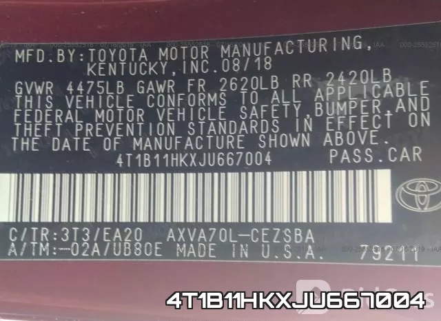 4T1B11HKXJU667004 фото 10