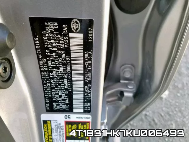 4T1B31HK7KU006493 фото 2