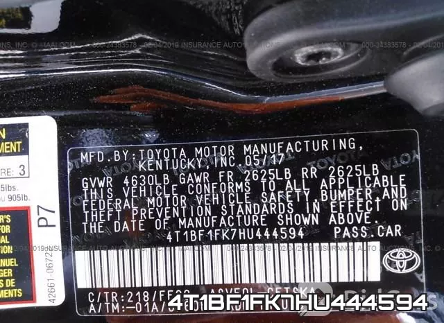 4T1BF1FK7HU444594 фото 10