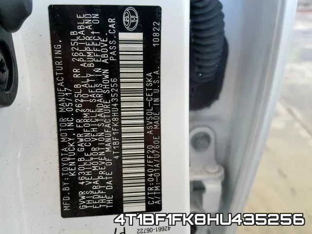 4T1BF1FK8HU435256 фото 2