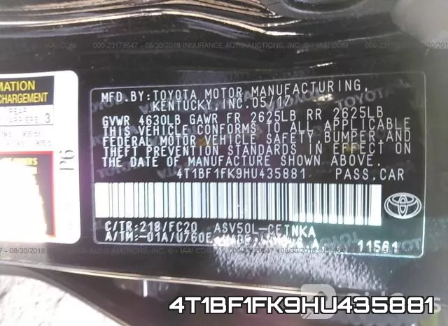 4T1BF1FK9HU435881 фото 10