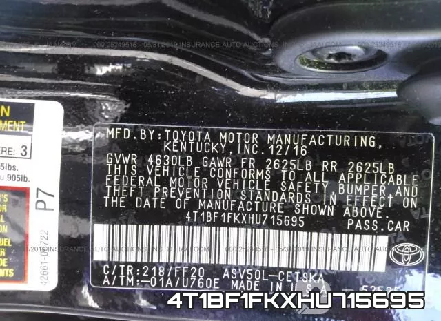 4T1BF1FKXHU715695 фото 10