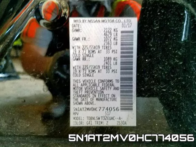 5N1AT2MV0HC774056 фото 2