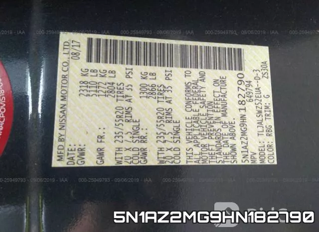 5N1AZ2MG9HN182790 фото 10