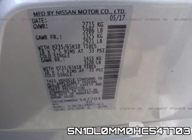 5N1DL0MM0HC547703 фото 10